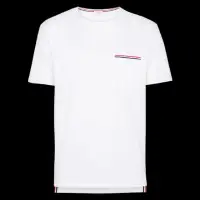 在飛比找momo購物網優惠-【THOM BROWNE】男款 口袋圓領短袖T恤-白色(2號
