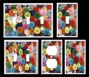 COLORFUL BUTTONS CRAFT SEWING ROOM LIGHT SWITCH COVER PLATE U PICK PLATE SIZE