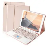 Bluetooth Keyboard Case with Touchpad for 10.2 & 10.5 inch-with Touchpad Pink