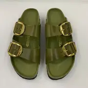 Birkenstock New w/ Box Arizona Big Buckle Olive Green Oiled Exquisite Narrow
