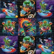 Wild Space Aliens X9 BLOTTER ART perforated tabs psychedelic art