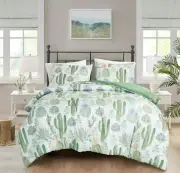 Chezmoi Collection Cereus 3-Piece Southwestern Serene Desert Comforter Set - ...