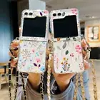 For Samsung Galaxy Z Flip6 Flip5 Flip4 3 Crossbody Lanyard Folding Case Cover
