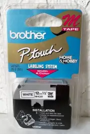 Brother P-Touch M231 Labeling Tape White 1/2" 12mm
