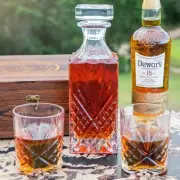 Birthday Personalised Engraved Name Initials Decanter Scotch Glass Whiskey Stone