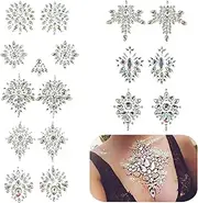 [COSYOO] 8 Sheet Rhinestone Pasties Glitter Pasties Breast Covers, As Shown, Medium