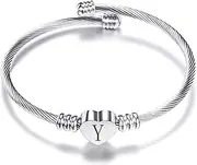 [VQYSKO] Gold Bracelets for Girls-A to Z Stainless Steel Heart Initial Girl Jewellery, Birthday Gifts for Girls