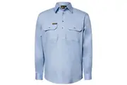 Workcraft Mens 1/2 Button Cotton Shirt WS3029 - Sky Way