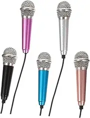 LALADEFIEE 5Pcs Mini Microphones for Singing Portable Tiny Phone Mics Compatible with Smartphones Tablets Computers Easy Plug and Play Operation Lightweight Compact Design