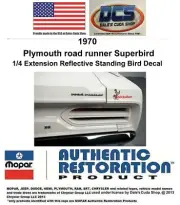 1970 Superbird Correct 1/4 Extension Reflective Standing Bird 2964116 Decal New