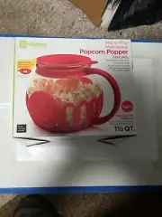 Ecolution Micro-Pop Microwave Popcorn Popper - 1-1/2 Qt - Brand New. Red NIB