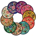 Drinks Coasters,Vintage Ethnic Floral Fabric Coasters Bar Coasters Cup Coaste...