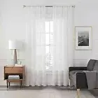 Arden Sheer 108-Inch Rod Pocket Light Filtering Window Curtain Panel in White
