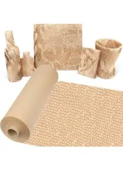 Honeycomb Wrapping Paper, 15"x300’Craft Paper Roll Kraft Packing Paper Brown