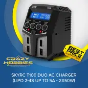 SKYRC T100 DUO AC CHARGER (LIPO 2-4S UP TO 5A - 2X50W) *IN STOCK*