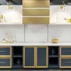 Matt Gold Color Stainless Steel Custom Range Vent Hood kitchen Canopy