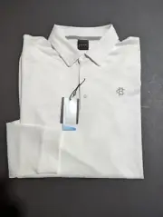 NWT MEN'S DUNNING GOLF LS POLO, SIZE: XL, COLOR: WHITE (M5)
