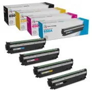 LD Replacement for HP 650A Set of 4 Toner Cartridges: Black Cyan Magenta Yellow