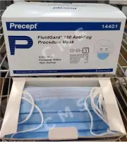 Precept FluidGard 160 Anti-Fog Procedure Face Mask Earloop LF 50/BX 14401