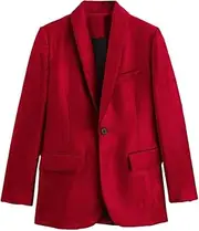 [Generic] Women Turn Down Collar Long Sleeves Pockets Decorate Single Button Jacket Coats