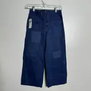 Polo Ralph Lauren Baggy Pants Youth Girls Boys Patchwork Navy Blue 12 NWT