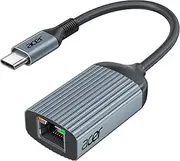 Acer USB C to Ethernet Adapter, Driver Free RJ45 to USB Type-C 1 Gbps Ethernet Adapter (Thunderbolt 3/4 Compatible), Aluminum LAN Adapter for iPhone 15 Pro/Max,MacBook Pro/Air,Dell XPS,Galaxy S23-Grey