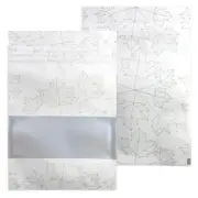 Pastel White Food Bags with Window Leaf Print Storage Bags Smell Proof Pouches