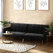 Oikiture Sofa Bed Convertible Lounge 3-Seater Adjustable Recliner Couch Velvet