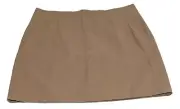 NWT ANN TAYLOR LOFT CAMEL WOOL BLEND MINI SKIRT 14 India POCKETS