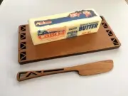 MoonSpoon Butter Board, Handmade Laser cut Cherry Wood. Great For Soft Cheese