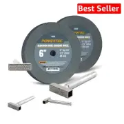 6-Inch Grit Grinding Wheel Set with Durable Diamond Dresser for Bench Grinders