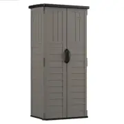 Suncast Vertical Resin Storage Shed Outdoor Garden Store Cabin 6x2FT Stoney