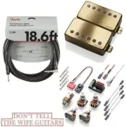 EMG JH SET JAMES HETFIELD BRUSHED GOLD STANDARD SPACED SHORT POTS (FENDER CABLE)