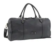 Pierre Cardin Pierre Cardin Smooth Leather Overnight Bag Luggage Weekend Duffle - Black