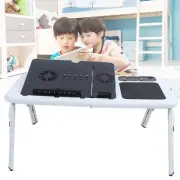 Portable Foldable Stand Table with Tray & Cool Fan Laptop Notebook Desk DFR7