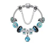 Fashion Creative Blue Star Bracelet Big Hole Starry Glass Beaded Crystal Pendant Jewelry