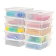 USA 28 Qt Clear Storage Box, BPA-Free Plastic Stackable Bin 28 Qt. - 10 Pack