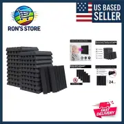 24 Pack Acoustic Panels,2" x 12" x 12"Sound Proof Foam Panels for Wall,Firepr...