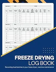 Freeze Drying Log Book: Recording food batches in your freeze dryer, machine maintenance and more