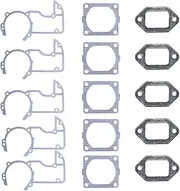 5 Set Crankcase Cylinder Silencer Gasket Set for Stihl Ms660 066 Chainsaw Part 1122 029 0507, 1122 029 2301, 1125 149 0601