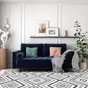 3 Seater Velvet Fabric Corner Sofa Lounge Suite Couch w/Chaise Solid Wood Frame, Navy