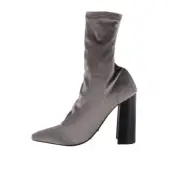 Tony Bianco Diddy Sock Boots Slate Dark Grey Velvet AU 6 Winter Ankle