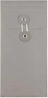Blake Purely Everyday - Grey String and Washer Gussets DL (220 x 110mm) - Pack of 100 Qty - Premium Quality 180 GSM - Grey Envelopes with String Tie - Office & Business Supplies (STWSW220GY-G)