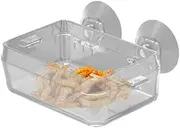 Changyeah Anti Escape Food Dish,Transparent Enclosure Reptile Breeding Box,for Snakes, Chameleon, Gecko, Iguana,etc