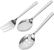 GETAJGHSD Salad Fork and Spoon Set Stainless Steel Tableware 9 Inch Heavy Duty Serving Utensils for Kitchen Tools
