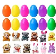 Easter Eggs Filled with Plushies, 12PCS Plushies Doll for Holiday Basket Stuffer, Easter Basket Stuffers Fillers for Classroom Prize Supplies, Egg Hunt Filler