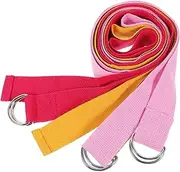 DECOMELODY 3pcs Household Yoga Strap Professional Stretching Bands for Beginners Advanced Yogis Durable Skin Friendly Material for Flexibility Strength Training Includes Rings