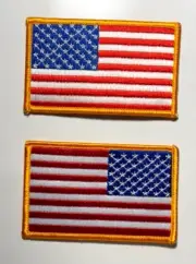 flag patch american flag patch 3.5" size left and right facing flag two patches