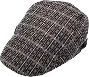 [WITHMOONS] Check Pattern Wool Newsboy Cap Flat Cap Ivy Golf Cabbie Hat Adjustable Hunting Hat LD31551