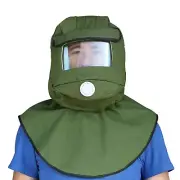 Sand Blasting Hood Cap, Canvas Shawl Sandblaster Protective Gear Mask Anti-du...